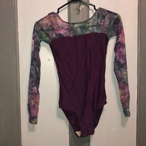 Long sleeve dance leotard